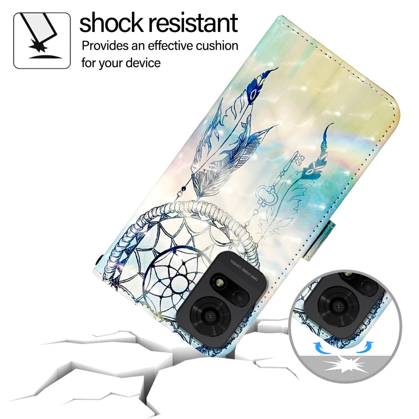 TCL 50 LE 5G Leather Flip Phone Case with 3D Painted Design, Card Holder, Wallet & Stand Function - Durable Protection & Easy Access