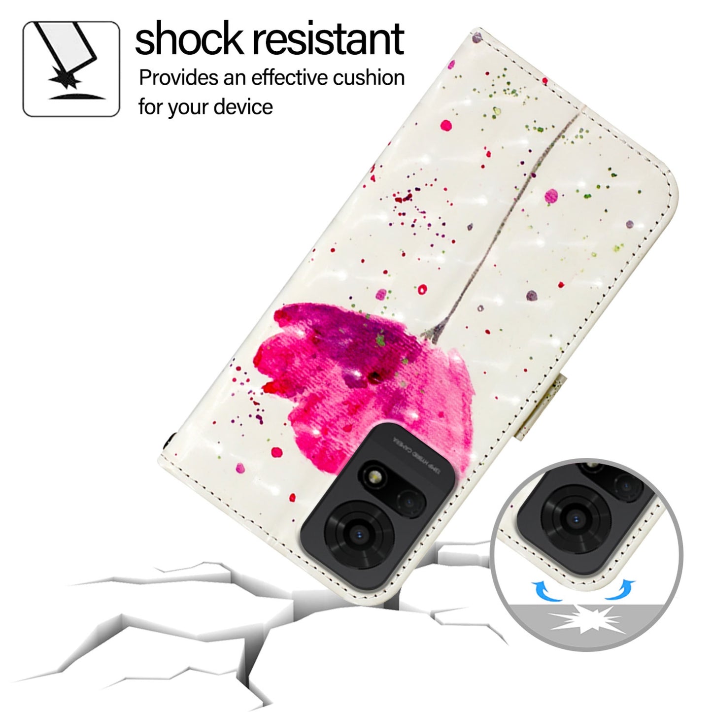 TCL 50 LE 5G Leather Flip Phone Case with 3D Painted Design, Card Holder, Wallet & Stand Function - Durable Protection & Easy Access