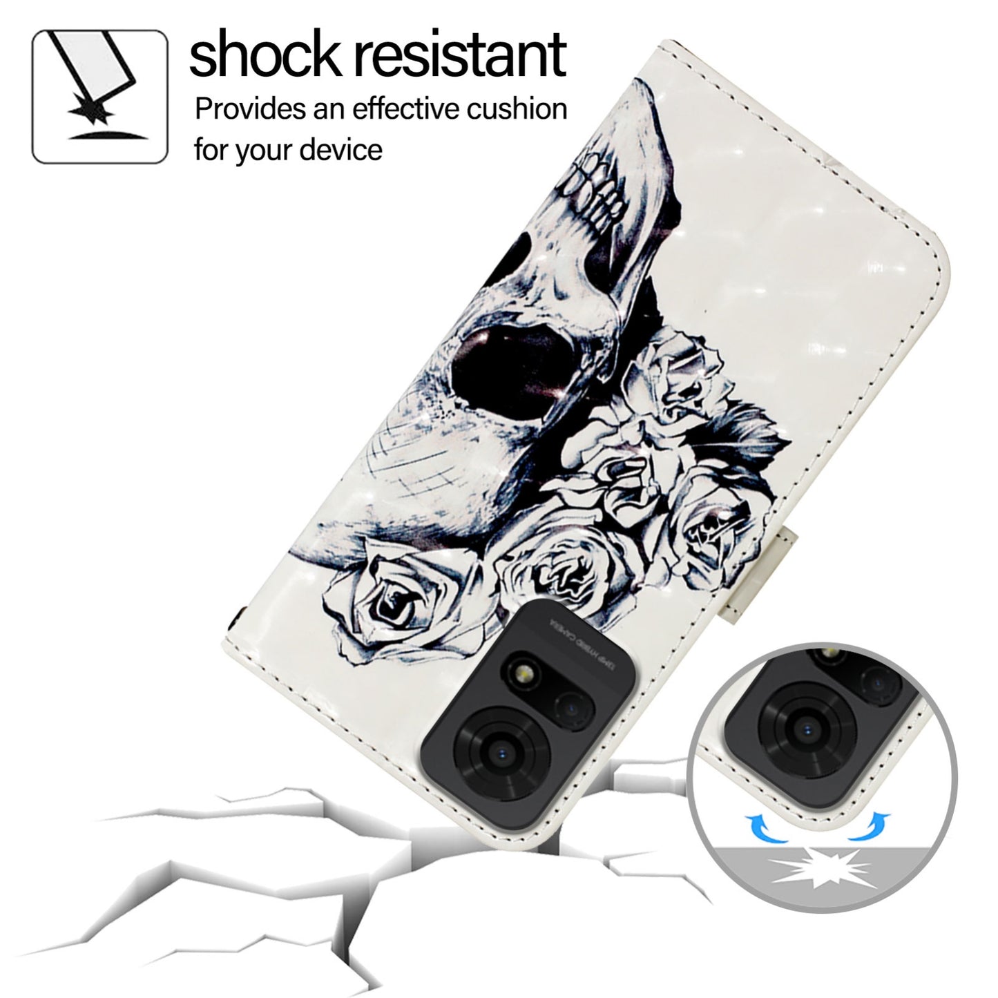 TCL 50 LE 5G Leather Flip Phone Case with 3D Painted Design, Card Holder, Wallet & Stand Function - Durable Protection & Easy Access