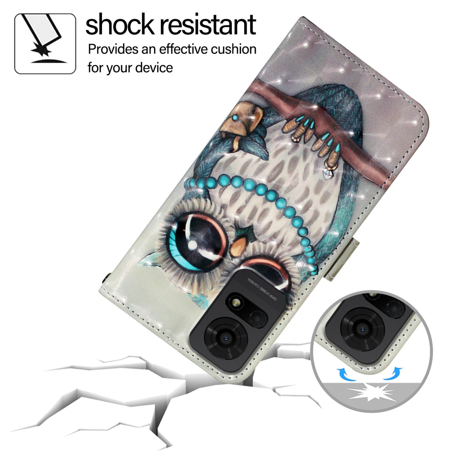 TCL 50 LE 5G Leather Flip Phone Case with 3D Painted Design, Card Holder, Wallet & Stand Function - Durable Protection & Easy Access