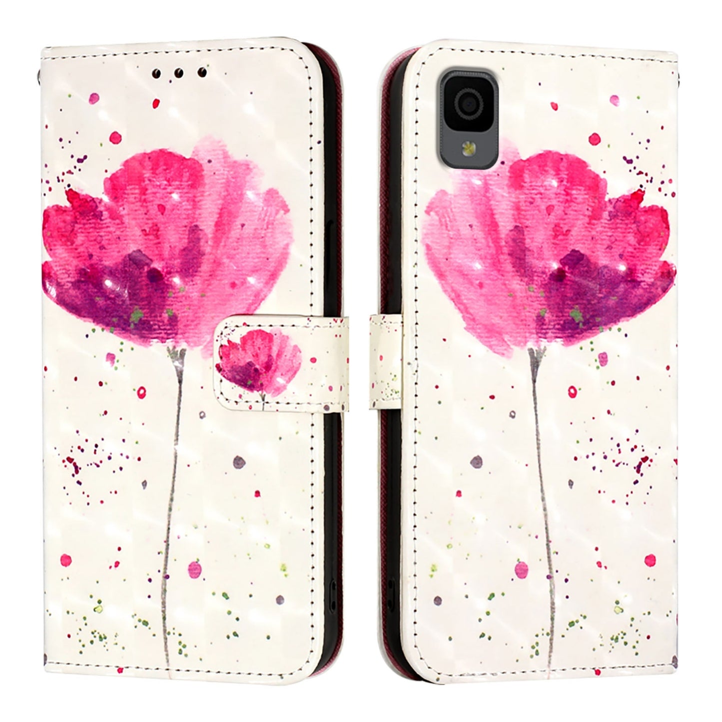 TCL 30Z T602DL Leather Flip Phone Case with 3D Painted Design, Card Holder, Wallet & Stand Function - Durable Protection & Easy Access