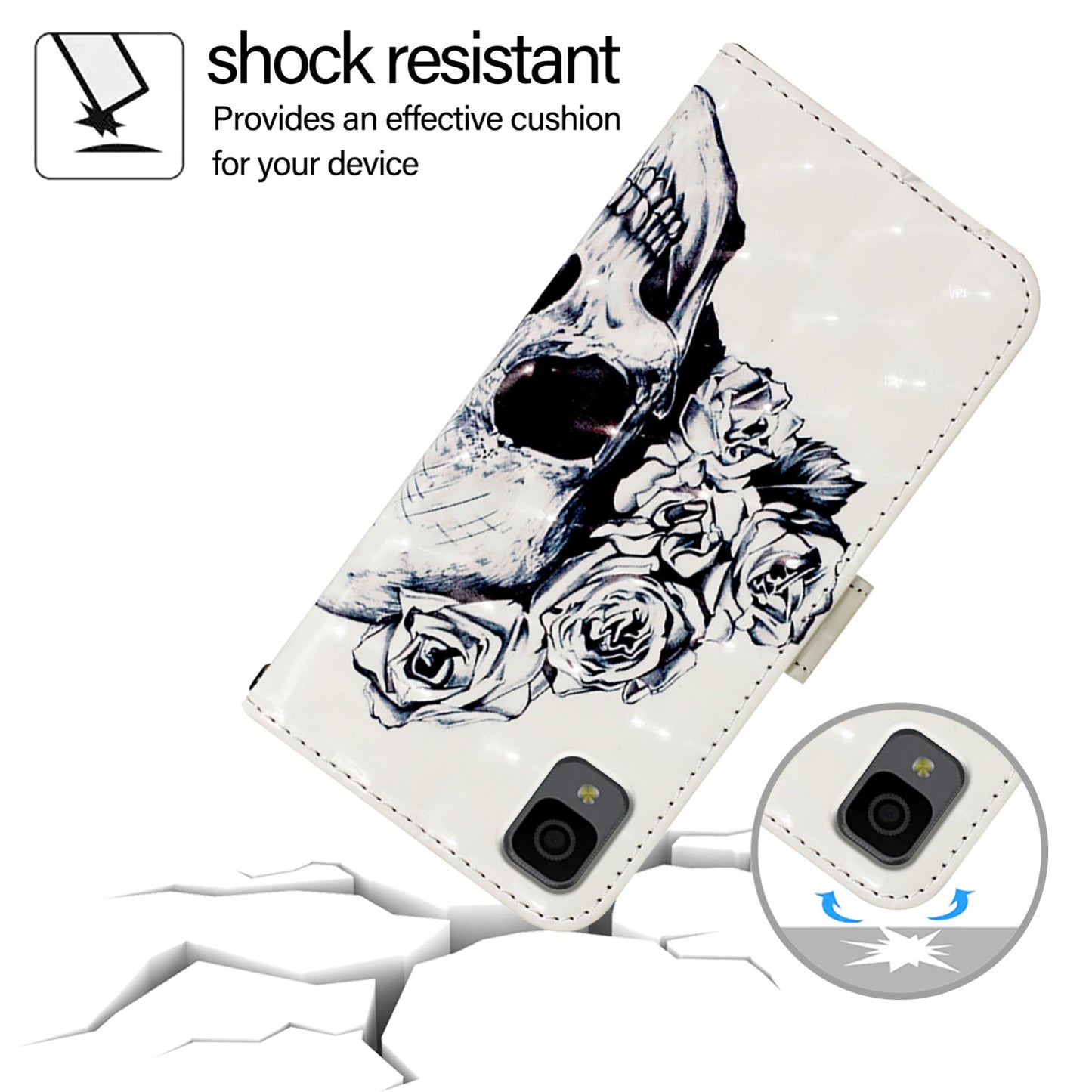 TCL 30Z T602DL Leather Flip Phone Case with 3D Painted Design, Card Holder, Wallet & Stand Function - Durable Protection & Easy Access