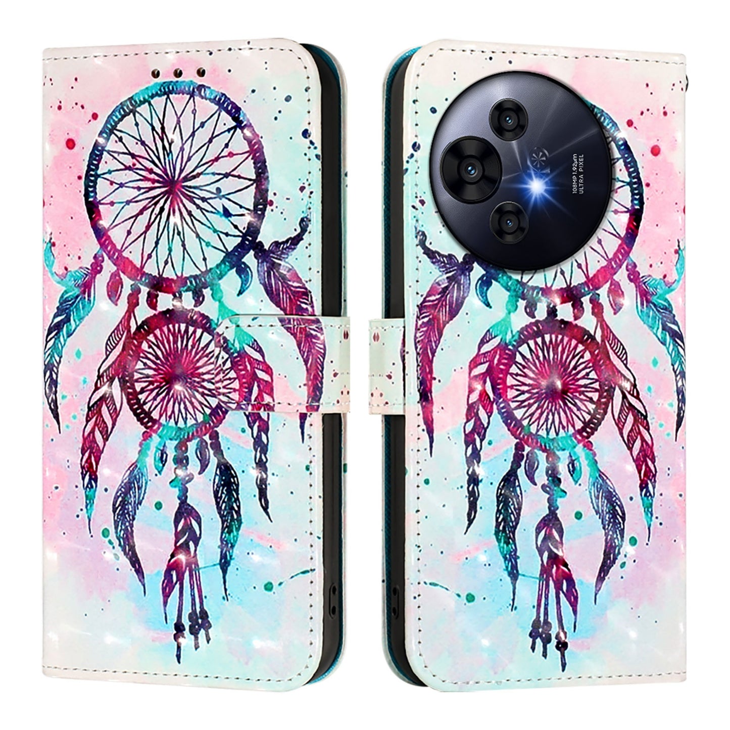 TCL 50 Pro NxtPaper Leather Flip Phone Case with 3D Painted Design, Card Holder, Wallet & Stand Function - Durable Protection & Easy Access