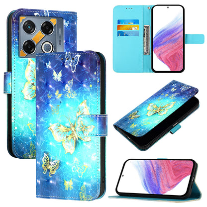 Infinix GT 20 Pro Leather Flip Phone Case with 3D Painted Design, Card Holder, Wallet & Stand Function - Durable Protection & Easy Access