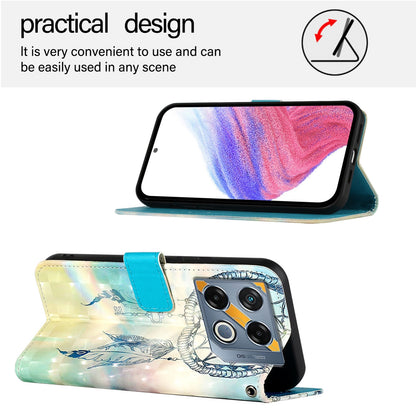 Infinix GT 20 Pro Leather Flip Phone Case with 3D Painted Design, Card Holder, Wallet & Stand Function - Durable Protection & Easy Access