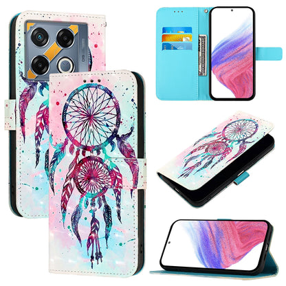 Infinix GT 20 Pro Leather Flip Phone Case with 3D Painted Design, Card Holder, Wallet & Stand Function - Durable Protection & Easy Access