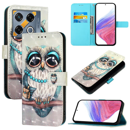 Infinix GT 20 Pro Leather Flip Phone Case with 3D Painted Design, Card Holder, Wallet & Stand Function - Durable Protection & Easy Access