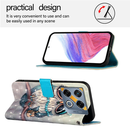 Infinix GT 20 Pro Leather Flip Phone Case with 3D Painted Design, Card Holder, Wallet & Stand Function - Durable Protection & Easy Access