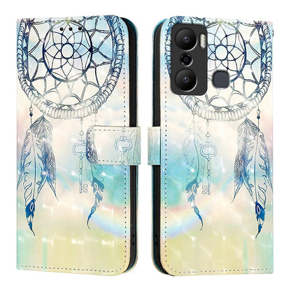 Infinix Hot 20 Play Leather Flip Phone Case with 3D Painted Design, Card Holder, Wallet & Stand Function - Durable Protection & Easy Access