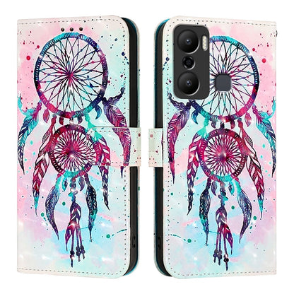 Infinix Hot 20 Play Leather Flip Phone Case with 3D Painted Design, Card Holder, Wallet & Stand Function - Durable Protection & Easy Access