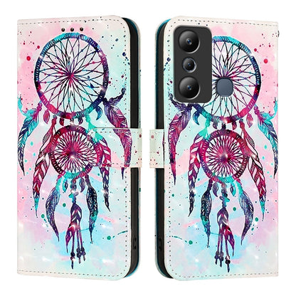 Infinix Hot 20i Leather Flip Phone Case with 3D Painted Design, Card Holder, Wallet & Stand Function - Durable Protection & Easy Access