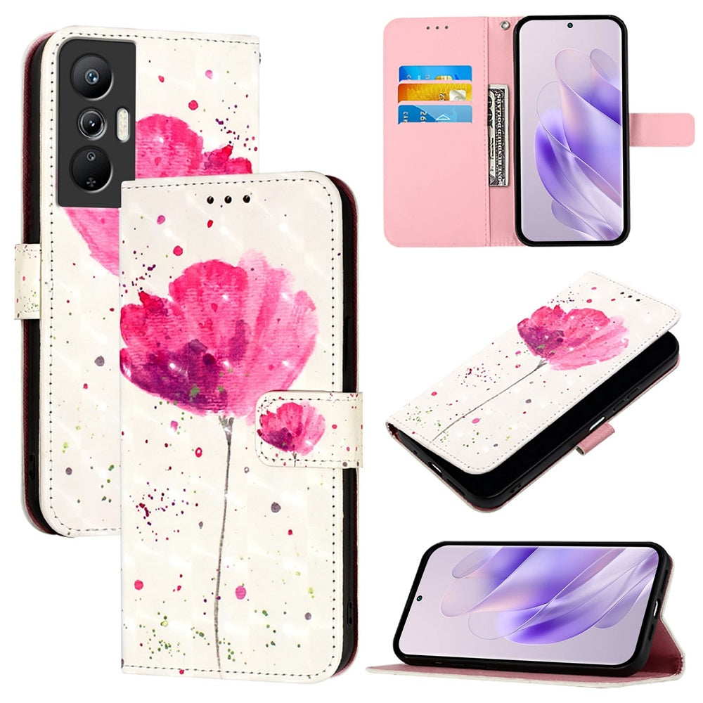 Infinix Hot 20 Pro Leather Flip Phone Case with 3D Painted Design, Card Holder, Wallet & Stand Function - Durable Protection & Easy Access