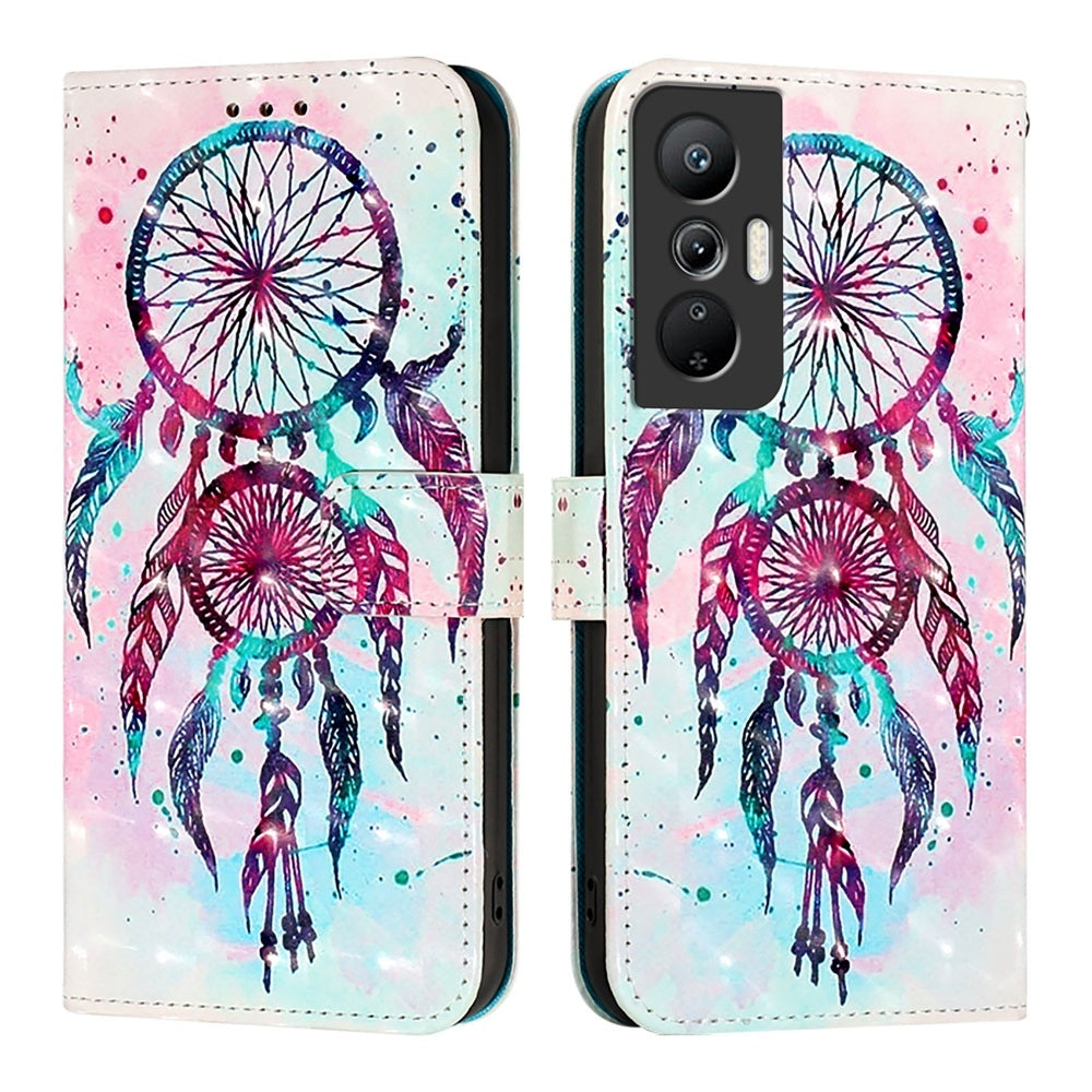 Infinix Hot 20 Pro Leather Flip Phone Case with 3D Painted Design, Card Holder, Wallet & Stand Function - Durable Protection & Easy Access