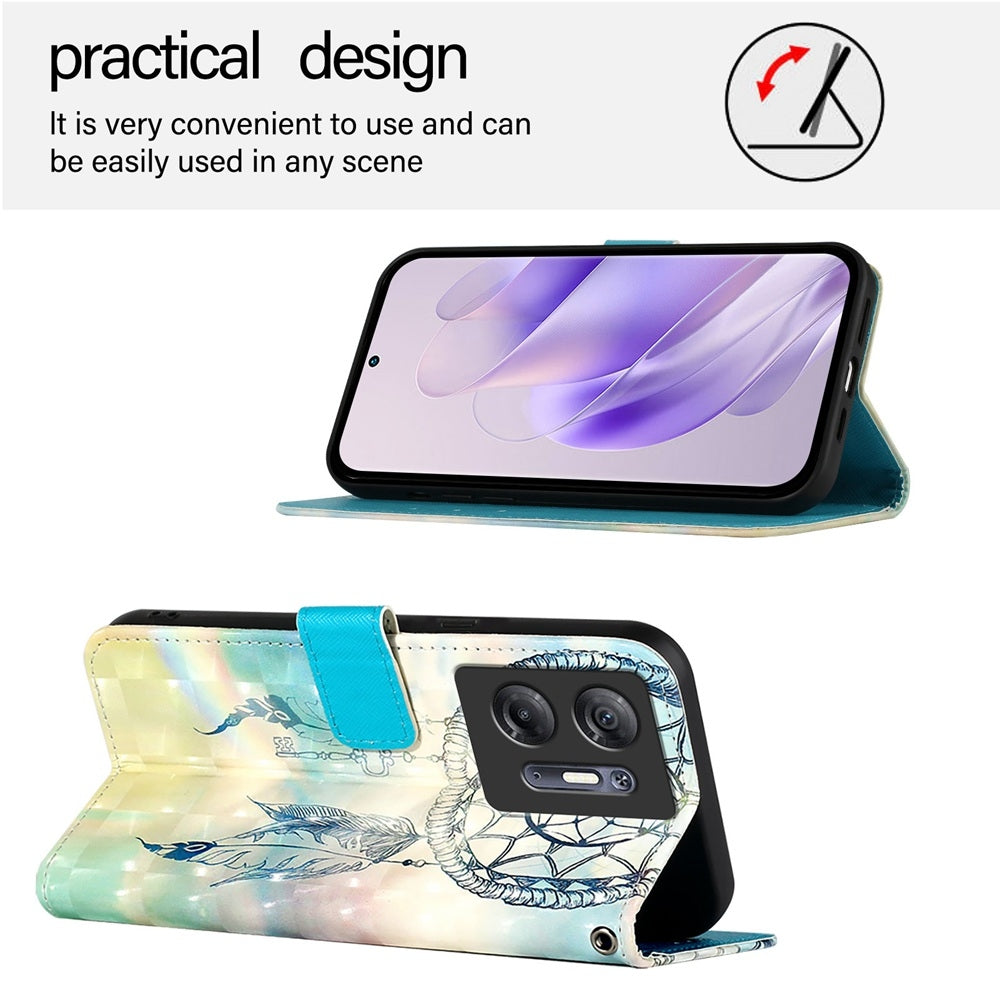 Infinix Hot 30 5G Leather Flip Phone Case with 3D Painted Design, Card Holder, Wallet & Stand Function - Durable Protection & Easy Access