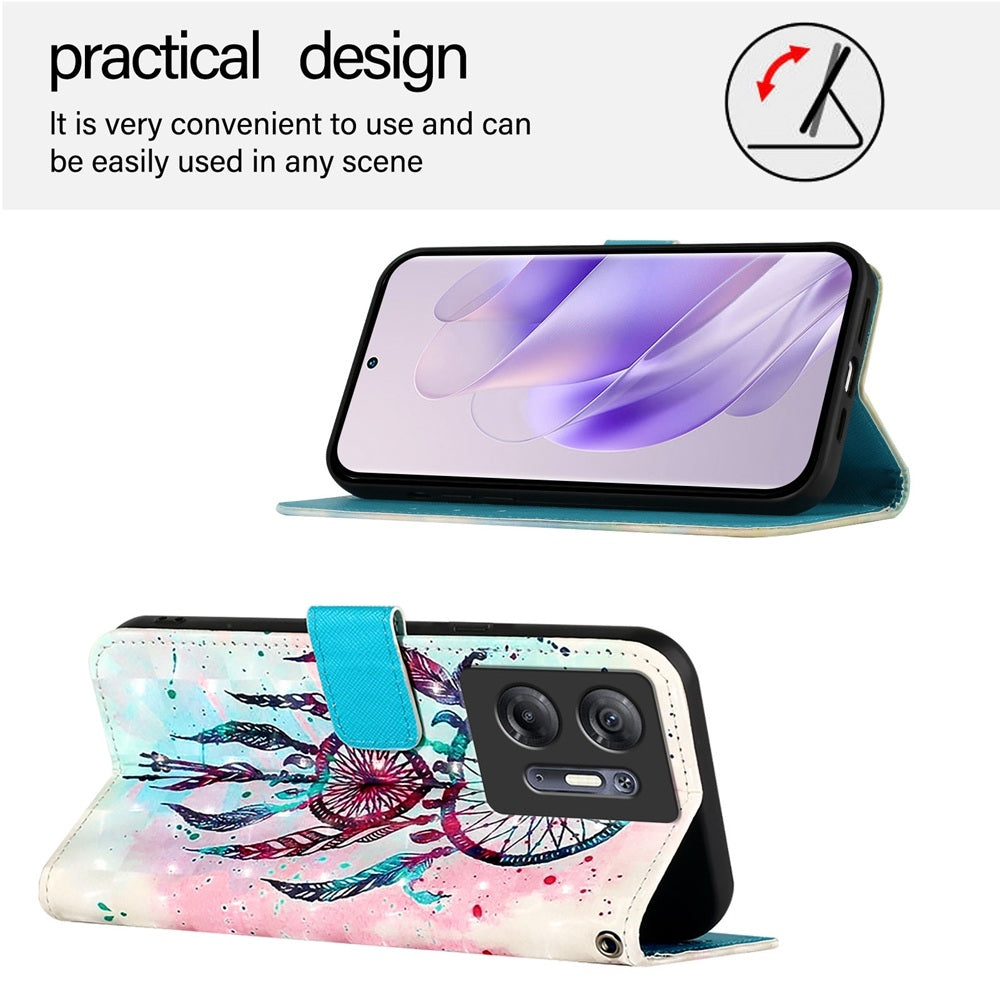 Infinix Hot 30 5G Leather Flip Phone Case with 3D Painted Design, Card Holder, Wallet & Stand Function - Durable Protection & Easy Access