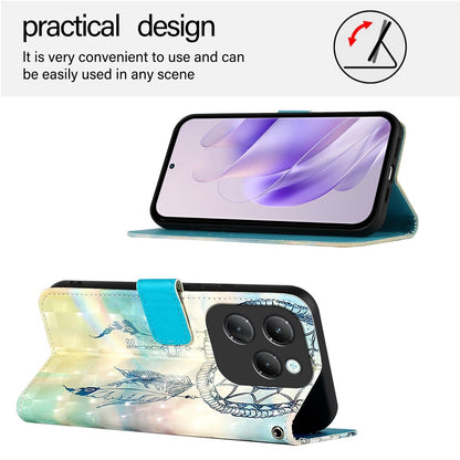 Infinix Hot 40 Pro Leather Flip Phone Case with 3D Painted Design, Card Holder, Wallet & Stand Function - Durable Protection & Easy Access