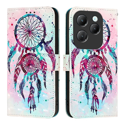 Infinix Hot 40 Leather Flip Phone Case with 3D Painted Design, Card Holder, Wallet & Stand Function - Durable Protection & Easy Access