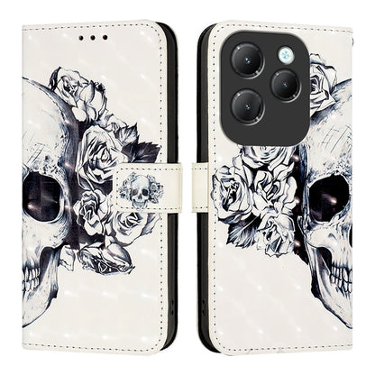 Infinix Hot 40 Pro Leather Flip Phone Case with 3D Painted Design, Card Holder, Wallet & Stand Function - Durable Protection & Easy Access