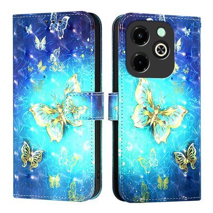 Infinix Hot 40i Leather Flip Phone Case with 3D Painted Design, Card Holder, Wallet & Stand Function - Durable Protection & Easy Access