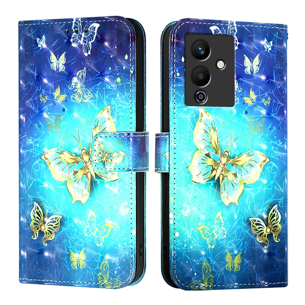 Infinix Note 12 Pro 5G Leather Flip Phone Case with 3D Painted Design, Card Holder, Wallet & Stand Function - Durable Protection & Easy Access