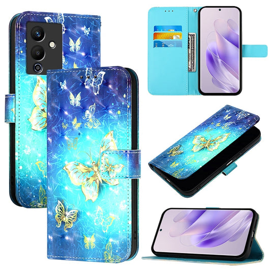 Infinix Note 12 Pro 5G Leather Flip Phone Case with 3D Painted Design, Card Holder, Wallet & Stand Function - Durable Protection & Easy Access