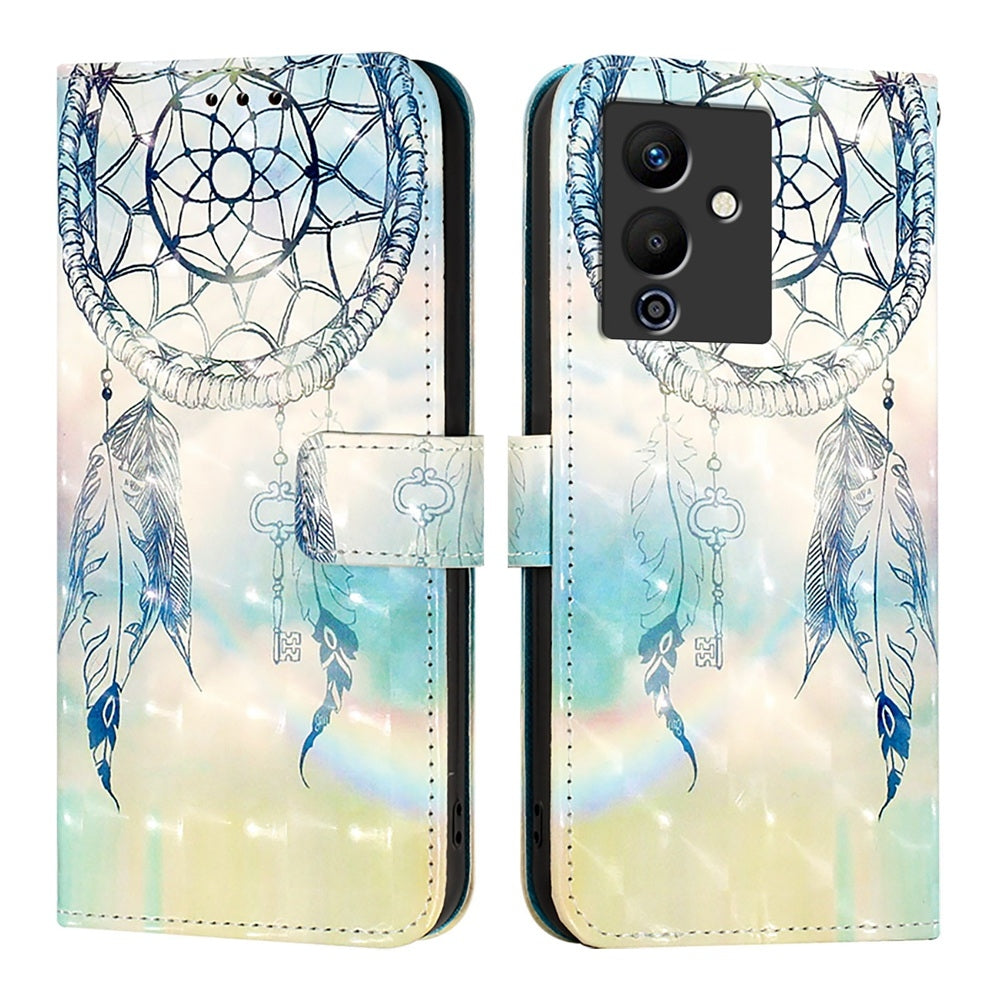 Infinix Note 12 Pro 5G Leather Flip Phone Case with 3D Painted Design, Card Holder, Wallet & Stand Function - Durable Protection & Easy Access