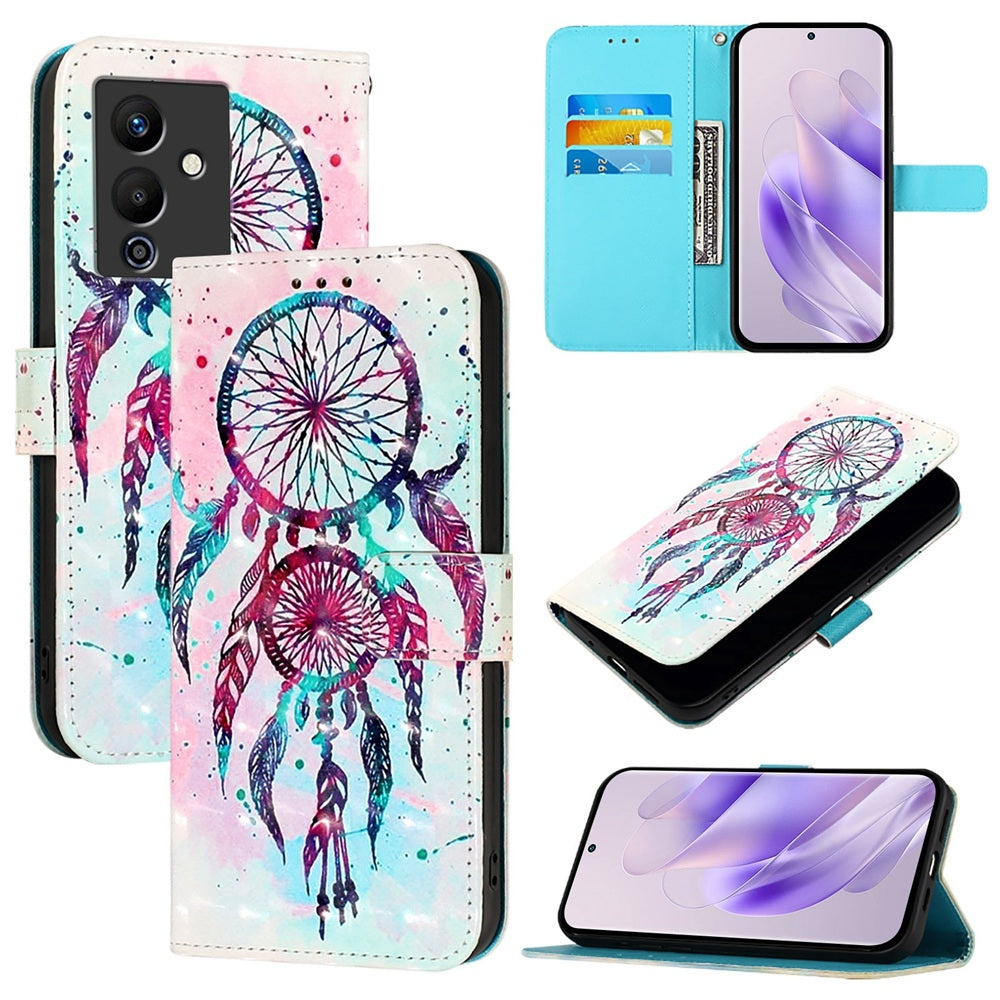 Infinix Note 12 Pro 5G Leather Flip Phone Case with 3D Painted Design, Card Holder, Wallet & Stand Function - Durable Protection & Easy Access