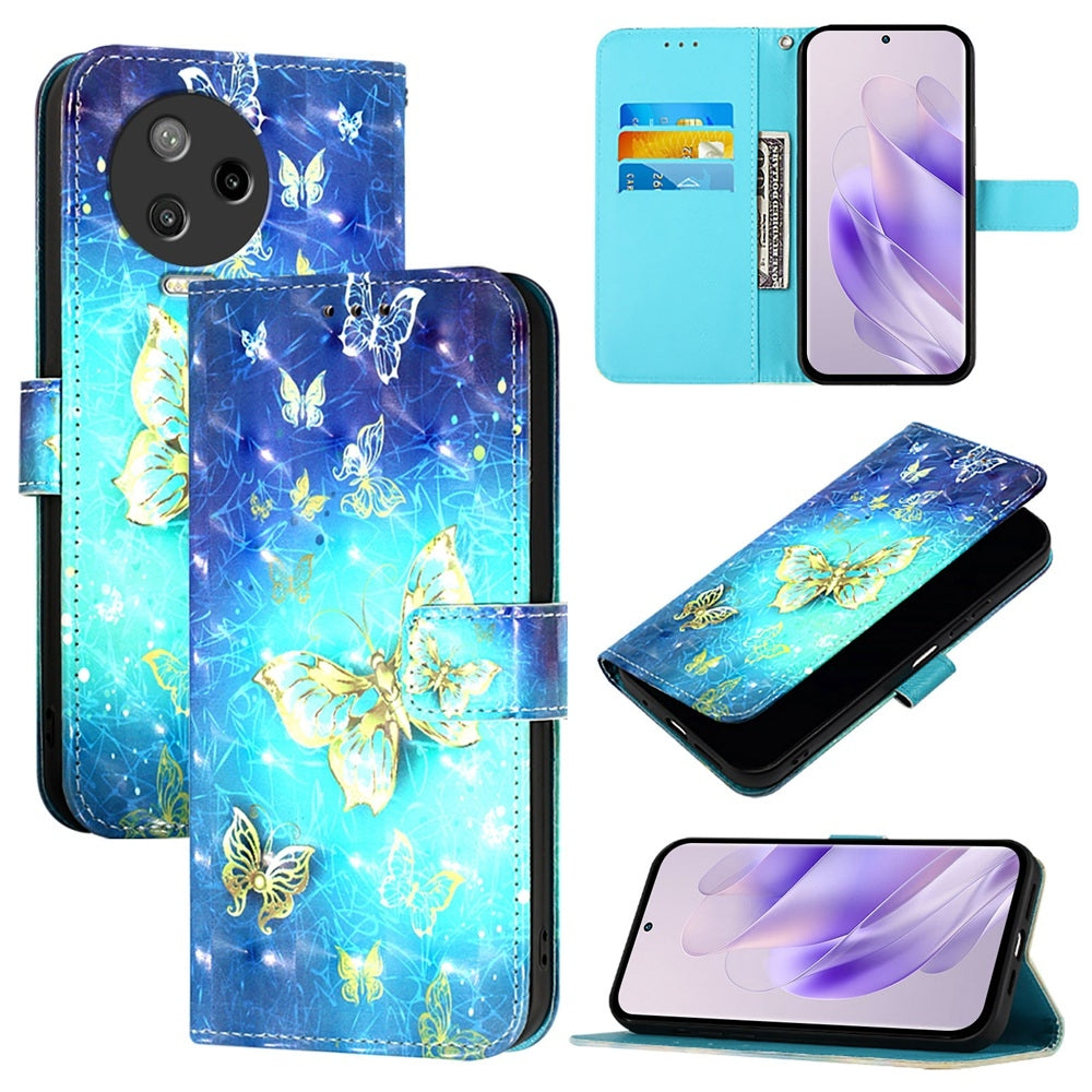 Infinix Note 12 2023 Leather Flip Phone Case with 3D Painted Design, Card Holder, Wallet & Stand Function - Durable Protection & Easy Access