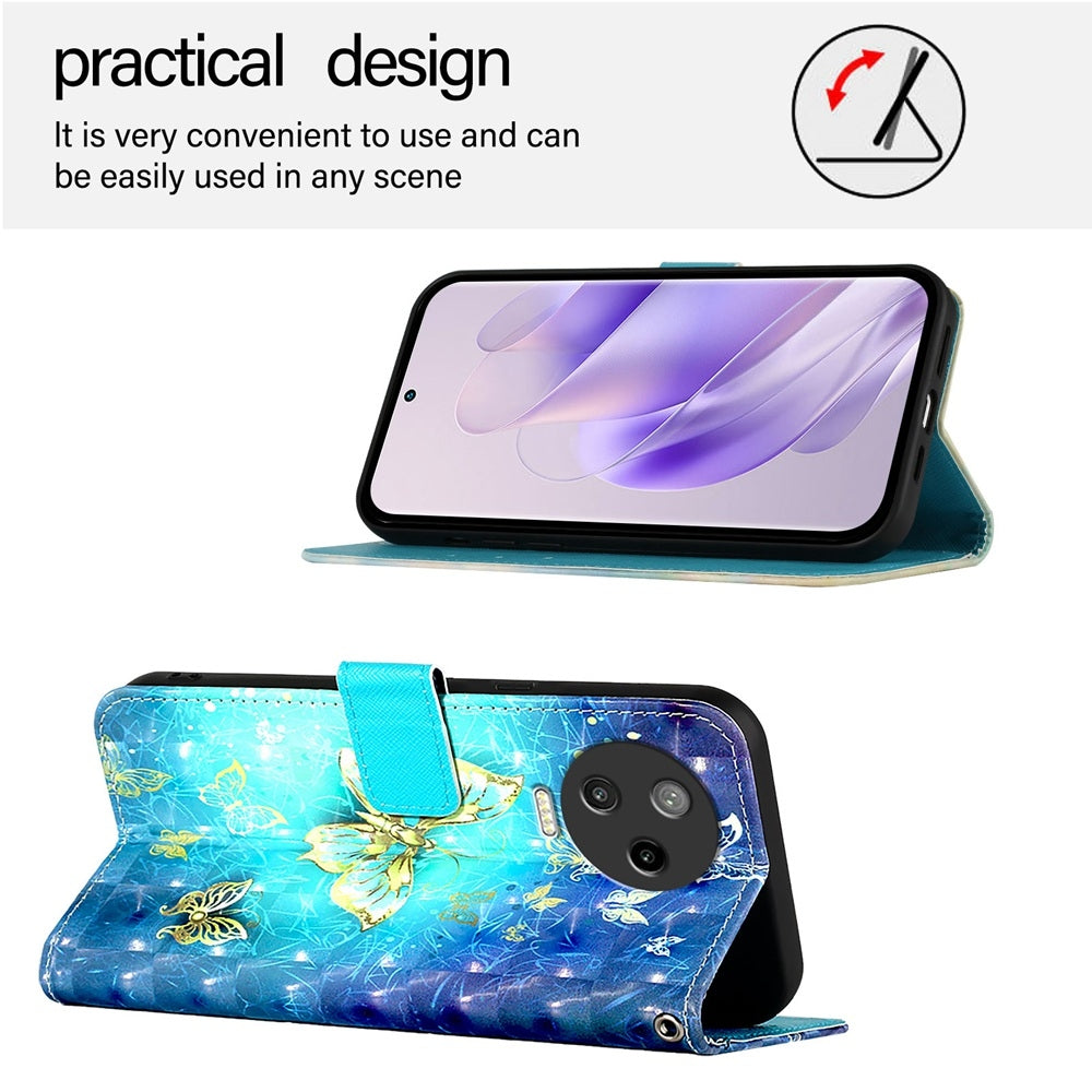 Infinix Note 12 Pro 4G Leather Flip Phone Case with 3D Painted Design, Card Holder, Wallet & Stand Function - Durable Protection & Easy Access
