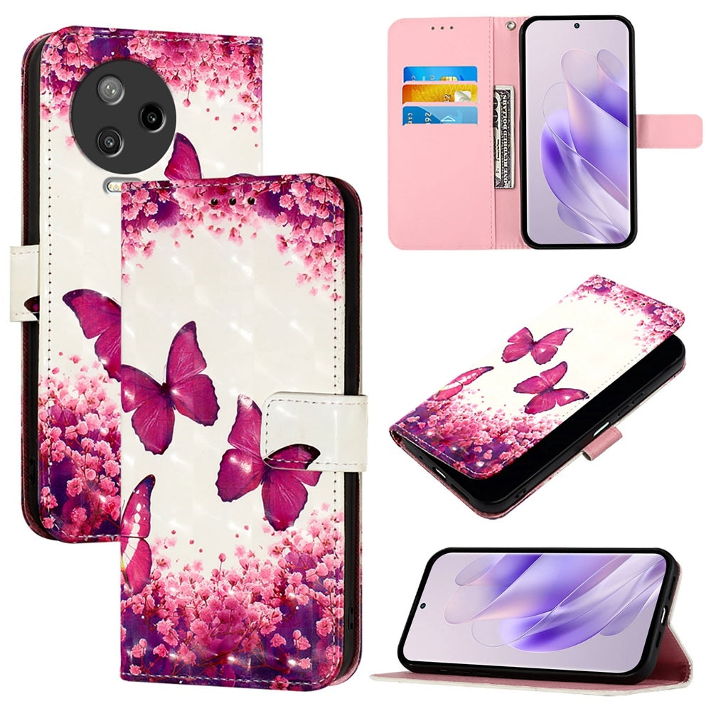 Infinix Note 12 2023 Leather Flip Phone Case with 3D Painted Design, Card Holder, Wallet & Stand Function - Durable Protection & Easy Access