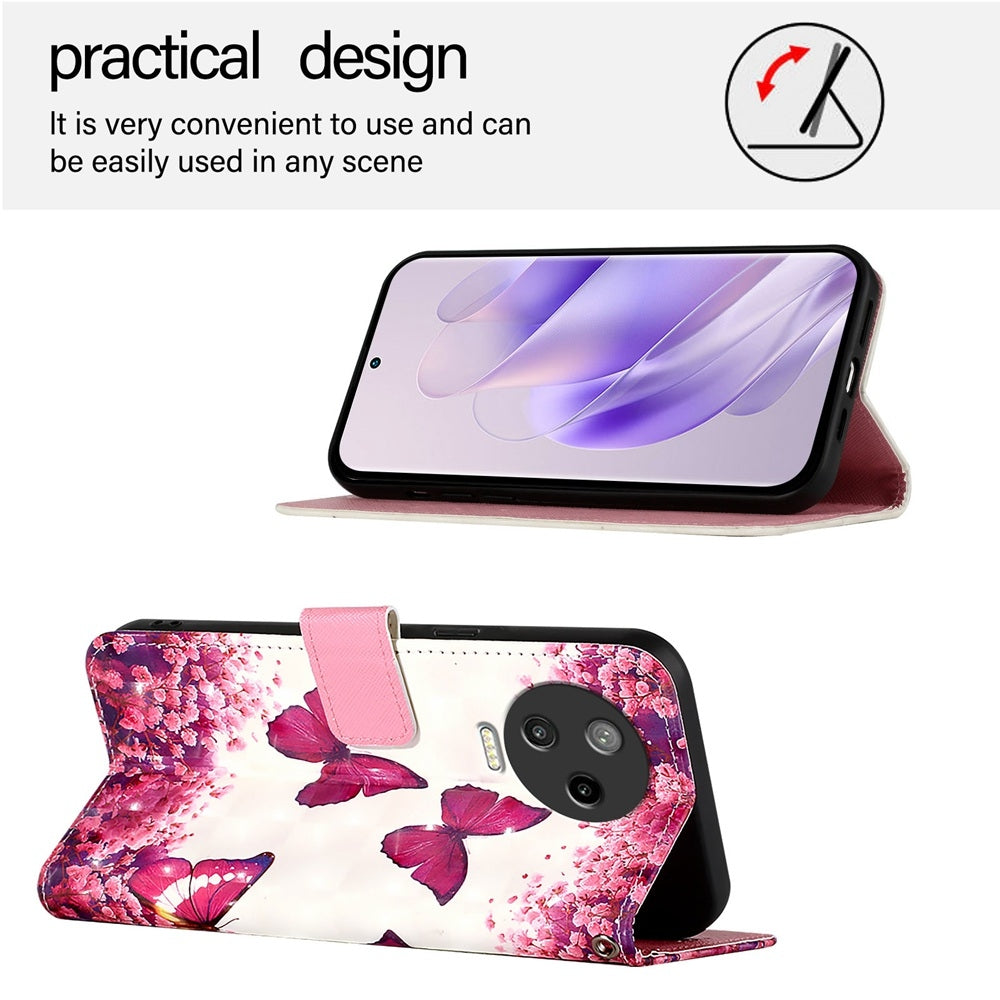 Infinix Note 12 Pro 4G Leather Flip Phone Case with 3D Painted Design, Card Holder, Wallet & Stand Function - Durable Protection & Easy Access