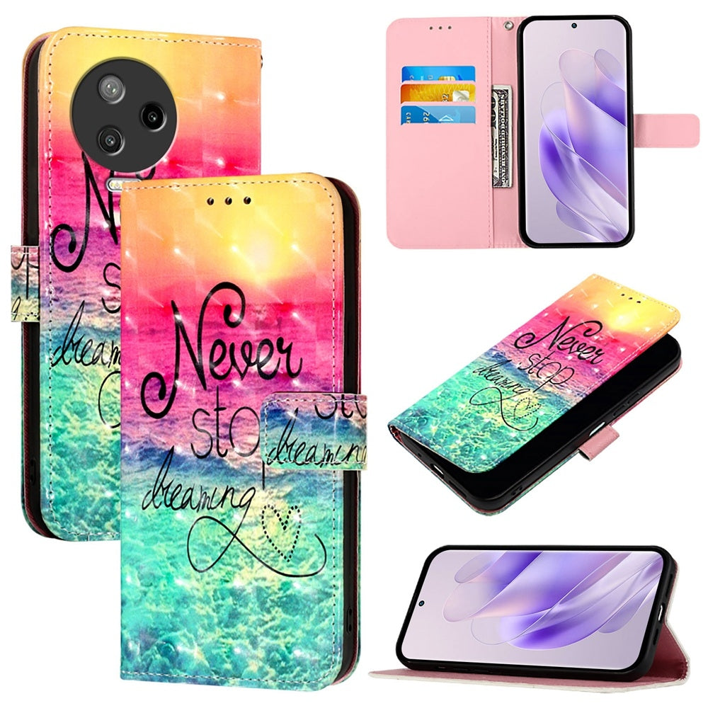 Infinix Note 12 2023 Leather Flip Phone Case with 3D Painted Design, Card Holder, Wallet & Stand Function - Durable Protection & Easy Access