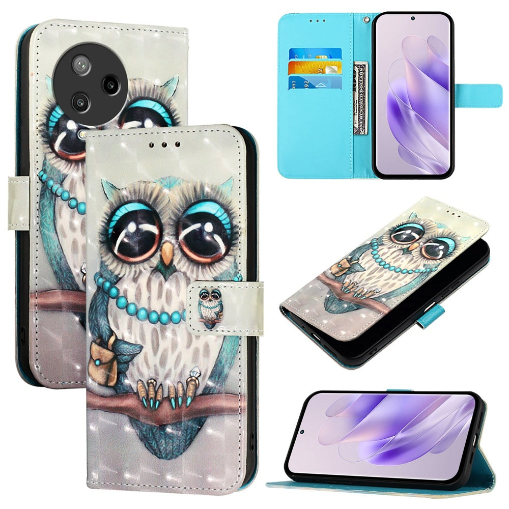 Infinix Note 12 Pro 4G Leather Flip Phone Case with 3D Painted Design, Card Holder, Wallet & Stand Function - Durable Protection & Easy Access