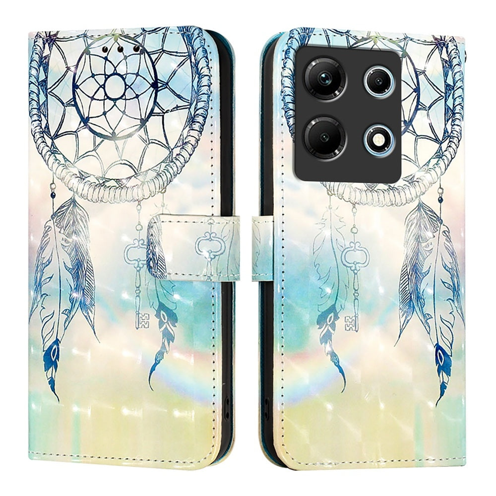 Infinix Note 30 4G Leather Flip Phone Case with 3D Painted Design, Card Holder, Wallet & Stand Function - Durable Protection & Easy Access
