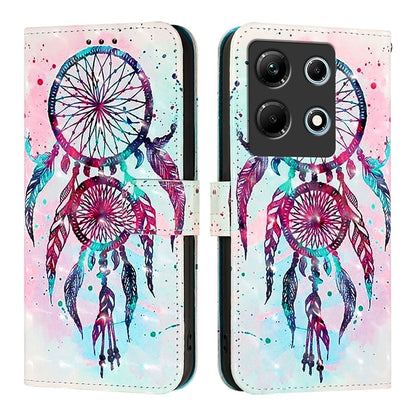Infinix Note 30 4G Leather Flip Phone Case with 3D Painted Design, Card Holder, Wallet & Stand Function - Durable Protection & Easy Access