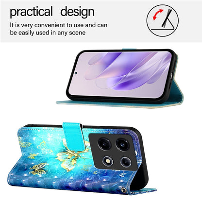 Infinix Note 30 VIP Leather Flip Phone Case with 3D Painted Design, Card Holder, Wallet & Stand Function - Durable Protection & Easy Access