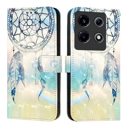 Infinix Note 30 VIP Leather Flip Phone Case with 3D Painted Design, Card Holder, Wallet & Stand Function - Durable Protection & Easy Access