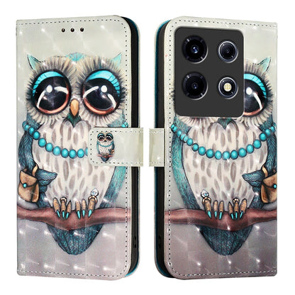 Infinix Note 30 VIP Leather Flip Phone Case with 3D Painted Design, Card Holder, Wallet & Stand Function - Durable Protection & Easy Access