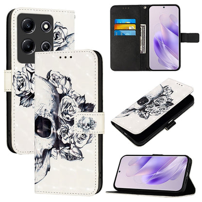 Infinix Note 30i Leather Flip Phone Case with 3D Painted Design, Card Holder, Wallet & Stand Function - Durable Protection & Easy Access