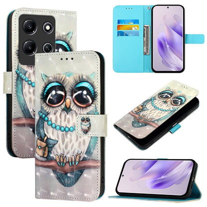 Infinix Note 30i Leather Flip Phone Case with 3D Painted Design, Card Holder, Wallet & Stand Function - Durable Protection & Easy Access