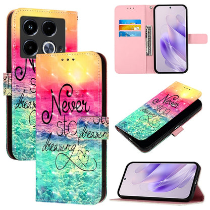 Infinix Note 40 Leather Flip Phone Case with 3D Painted Design, Card Holder, Wallet & Stand Function - Durable Protection & Easy Access