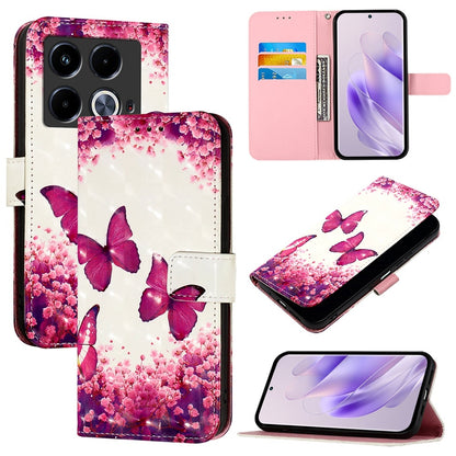 Infinix Note 40 5G Leather Flip Phone Case with 3D Painted Design, Card Holder, Wallet & Stand Function - Durable Protection & Easy Access