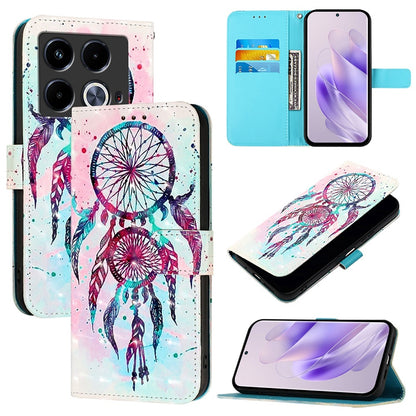 Infinix Note 40 5G Leather Flip Phone Case with 3D Painted Design, Card Holder, Wallet & Stand Function - Durable Protection & Easy Access