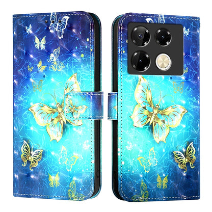 Infinix Note 40 Pro 4G Leather Flip Phone Case with 3D Painted Design, Card Holder, Wallet & Stand Function - Durable Protection & Easy Access