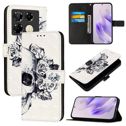 Infinix Note 40 Pro 4G Leather Flip Phone Case with 3D Painted Design, Card Holder, Wallet & Stand Function - Durable Protection & Easy Access