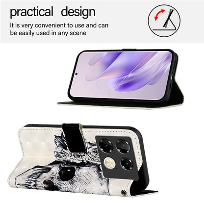 Infinix Note 40 Pro 4G Leather Flip Phone Case with 3D Painted Design, Card Holder, Wallet & Stand Function - Durable Protection & Easy Access