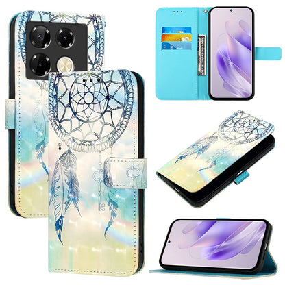 Infinix Note 40 Pro 5G Leather Flip Phone Case with 3D Painted Design, Card Holder, Wallet & Stand Function - Durable Protection & Easy Access