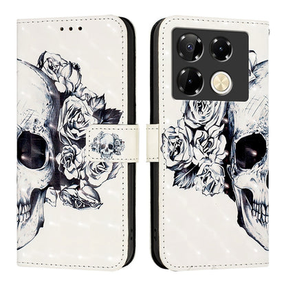 Infinix Note 40 Pro 5G Leather Flip Phone Case with 3D Painted Design, Card Holder, Wallet & Stand Function - Durable Protection & Easy Access