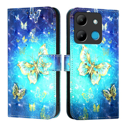 Infinix Smart 7 Leather Flip Phone Case with 3D Painted Design, Card Holder, Wallet & Stand Function - Durable Protection & Easy Access