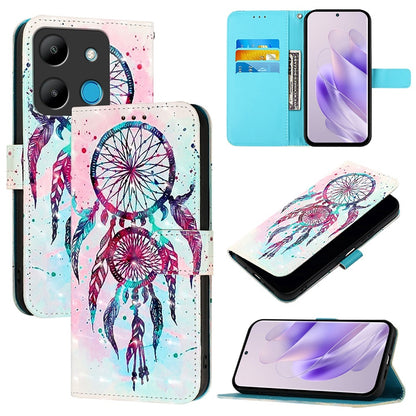 Infinix Smart 7 Leather Flip Phone Case with 3D Painted Design, Card Holder, Wallet & Stand Function - Durable Protection & Easy Access